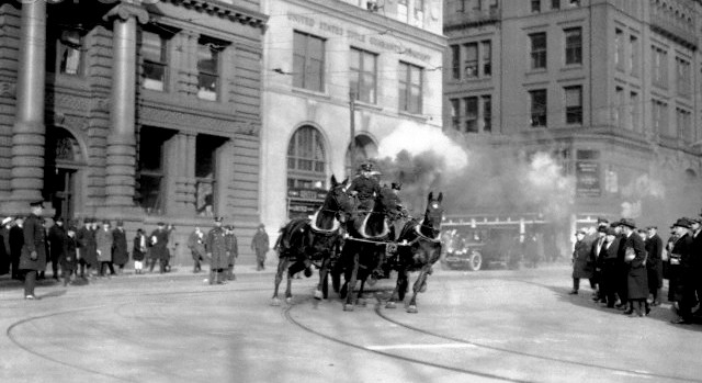 FDNY @ FIRE ON 8th STREET MANHATTAN NYC Greenwich Village VINTAGE PHOTO 1898 