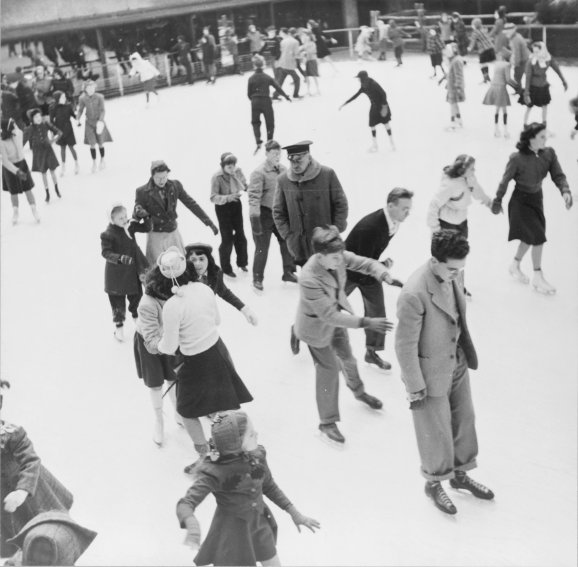 Skaters at Rockefeller Center in 1941. 