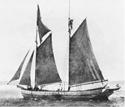 Copy, the two-masted schooner like the one shown here, was making its way from Long Island to New York City when it went aground on Christmas Eve.