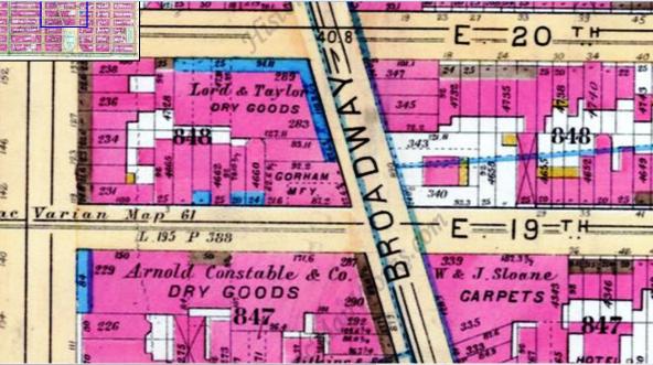 1891 New York Map Goelet residence