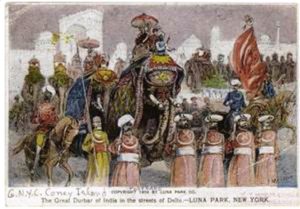 The great durbar of India in the streets of the Delhi-Luna Park, New York. (1904)