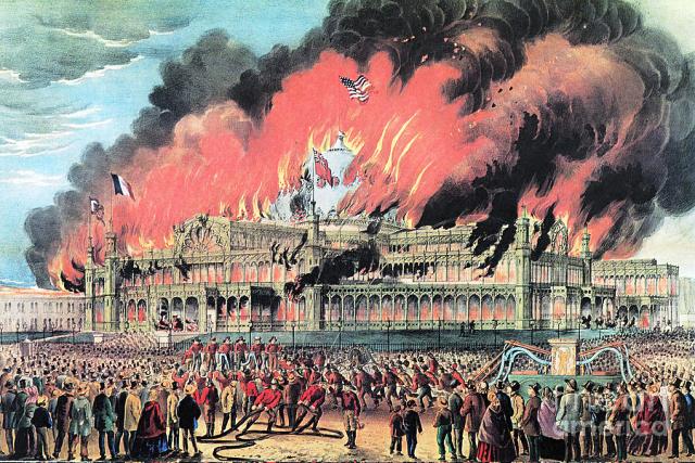 Only five years after it opened, the Crystal Palace burned to the ground in a spectacular, fast-burning fire. 