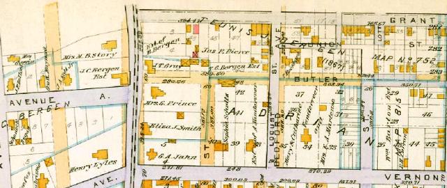 In this 1890 E. Robinson map, you can see the J.C. Bergen homestead at the corner of Flatbush Avenue and  Avenue A. This is where the Whitby Kennels were. 