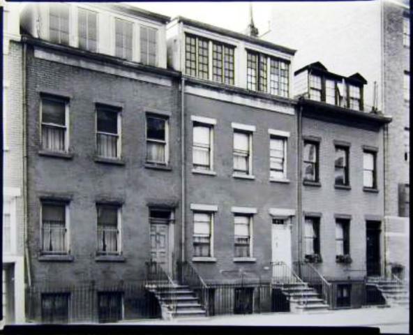 These three town homes at 20-24 Charlton Street -- pictured here in the 1930s -- were constructed in the 1820s, when former fur trader John Jacob Astor began developing the land he had purchased from Aaron Burr's creditors in 1807. 