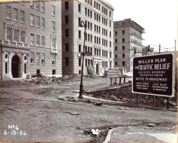 In 1924, construction began on 227 Haven Avenue, which occupies the site of the former Arrowhead Inn/42nd Precinct police station. The building still stands today. NYPL digital collections. 