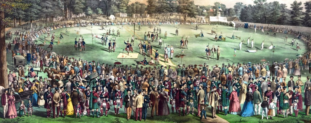 cThe New York Caledonian Club, a Scottish social club organized in 1856, held their second annual games at Jones' Wood on September 23, 1858. (The first event took place at Elysian Fields in Hoboken, NJ). The club referred to the site as "a convenient and pleasantly situated park." 