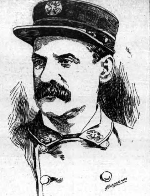 Deputy Chief John McCabe around 1893. He rescued Hero the fire cat. 