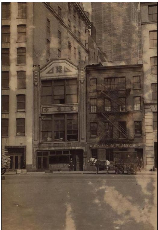 Here's 45 West Street in 1927, two years after the BGNA moved out. The building was demolished in the 1940s when the Brooklyn Battery Tunnel was constructed; after the tunnel opened in 1950, Crystal Street, later renamed Joseph P. Ward Street, was opened in the block between Washington and West streets where #45 had once stood. West Thames Street Pedestrian Bridge, scheduled to be completed in 2018, will be on this very site. 