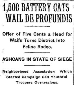 Bowling Green Cat Roundup, The New York Times, October 27, 1923