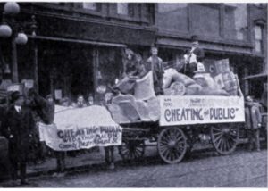 This 1918 rolling ad is promoting a production called "Cheating the Public" at Fox's Comedy Theatre at 194 Grand Street.