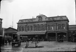Here's another view of the Chambers Street Ferry Terminal in the late 19th century.