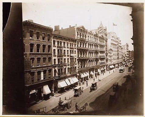 This 1895 photo of 643 Broadway, just north of Bleecker Street, was probably taken from inside 644 Broadway. This would have been Snooperkatz' view when he was the office cat for the Gudebrod Silk Company. 