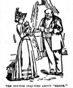 This illustration of Benjamin Dovey caring for a dog named Eddie appeared in a feature article about the veterinarian in the New York Press newspaper in 1891. 