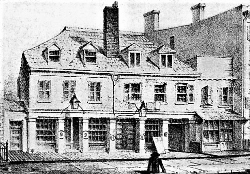 In 1766, St. Patrick's Day was celebrated at Edward Bardin's house, which was located on Broadway near today's City Hall Park. Two years later, Bardin took over Sarah Steele's tavern, the King's Arms, which stood on Broadway opposite the Bowling Green. This building was the old De Lancey house, and later it became known as the Atlantic Garden house. 