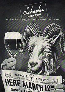 Before and after Prohibition, bock beer was a favorite ale that was available for only a short time every year around March and April (hence, it was call the Easter beverage). A goat was always featured in bock beer posters.