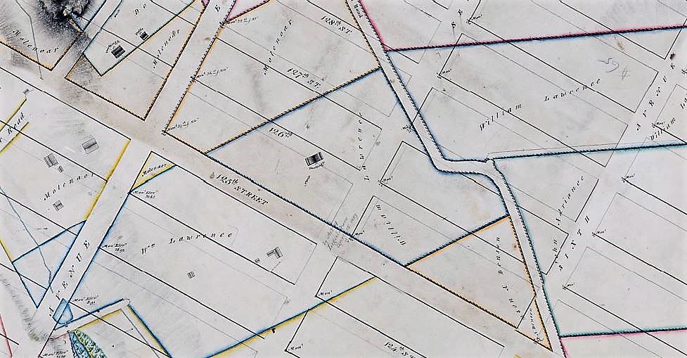 William Lawrence was one of the earliest settlers of Nieuw Haarlem in the 1600s. His farm was near present-day West 125th Street, where this story of the cat, lobster, and bulldog took place almost three hundred years later. 