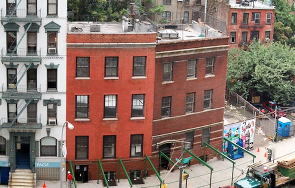 This Google Earth capture from 2007 shows 20 (left) and 18 MacDougal Street just before they were demolished. 