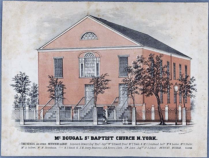 The MacDougal Street Baptist Church was just north of the Jewell Day Nursery until 1899.