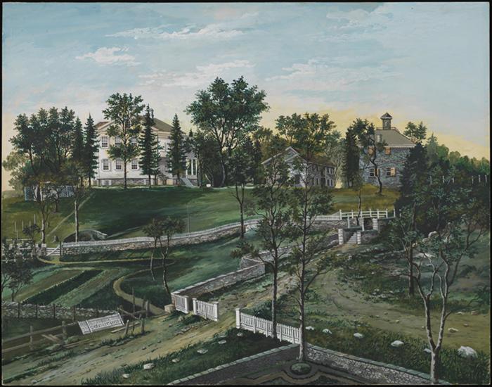 This is not the farm of Charles Hall, but it was a neighboring farm at Seventh Avenue and 137th Street. It was called the great Pinkney estate, founded by Archibald Watt in the early 1800s and sold to his step-daughter, Mary G. Pinkney, following the Panic of 1837. The property was sold in 1911.