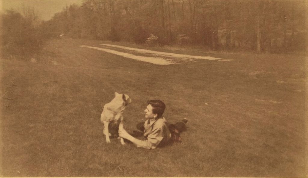 A boy and his dog: My dad with Brownie, probably somewhere in the Riverdale section of the Bronx.
