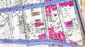 By 1927, the date this map was created, the Moller mansion had been moved to Godwin Terrace. My father's apartment building had not yet been constructed , although his school at the northeast corner of Godwin Terrace and Kimberly Place was already five years old.