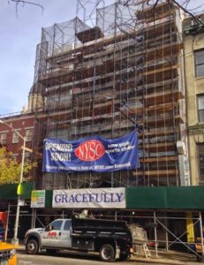 Here's the old Concordia Hall in 2014, making way for the New York Sports Club.