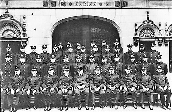 Here are the men of Engine Company No. 31 in front of their new firehouse in 1896. 