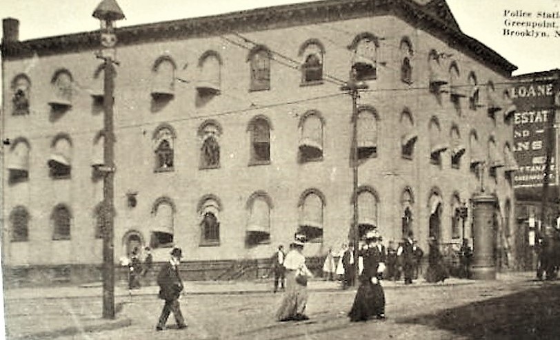 The Greenpoint Avenue police station as it looked in 1900. 