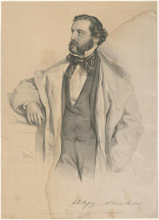 The Chevalier's father, Achille De Bassini (1819-1881), was an Italian baritone, particularly noted for his performances in Verdi's operas. 
