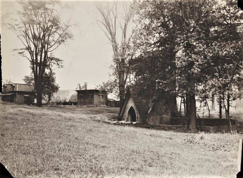 The Gouverneur Morris mansion was located at the intersection of Saint Ann's Avenue and East 132nd Street. This photo shows the well for the home. 