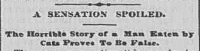 Evening Telegram article about Ferdinand Armreid and his cats at 139 Forsyth Street in 1879
