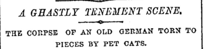 New York Times article about Ferdinand Armreid and his cats at 139 Forsyth Street in 1879