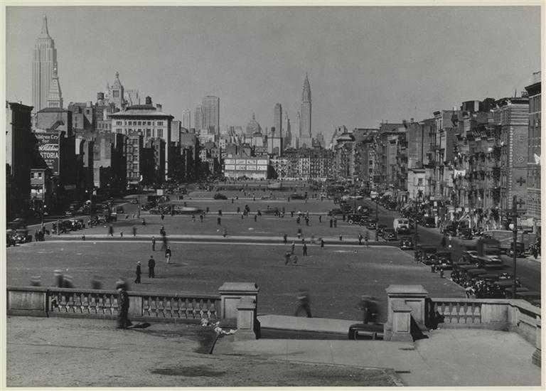 The new Sara Delano Roosevelt Park, looking north from Canal Street. Museum of the City of New York Collections