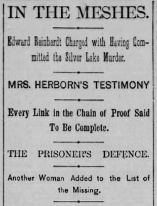 Edward Reinhardt murder story 
New York Daily Herald, 
October 8, 1878
