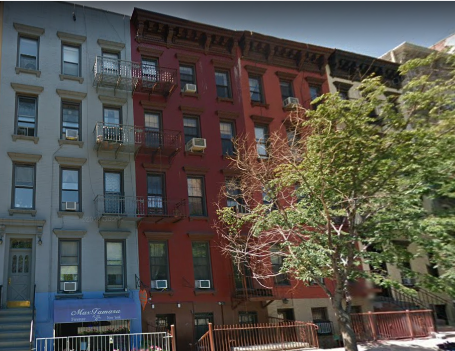 241 East 75th Street no longer exists, but I imagine it looked very much like this row of four-story with basement tenement buildings on the south side of the street. 
