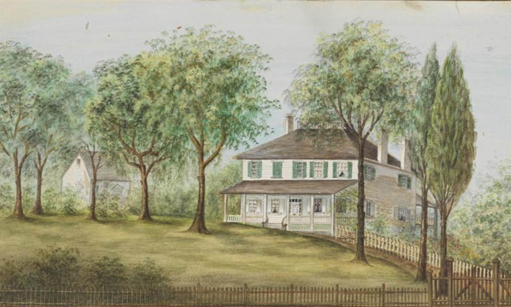 Color illustration of the Warren/Van Nest homestead. 