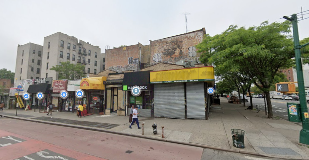 Here's what the corner of Nostrand Avenue and Empire Boulevard look like today. 