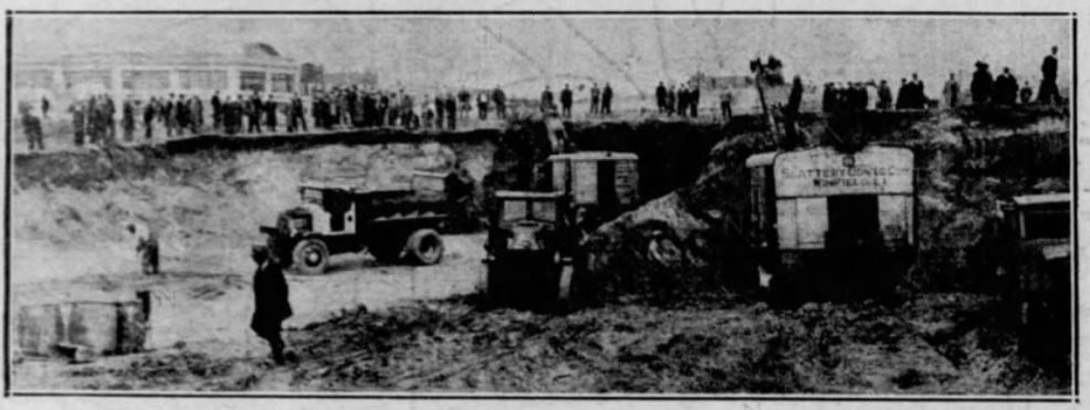 Ground for Madison Square Garden's new sports arena was broken in April 1932. New York Daily News, April 19, 1932