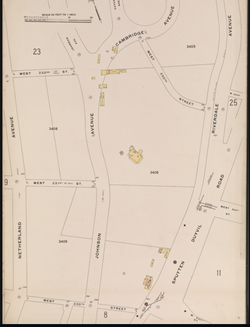The Ewen home was located near 231st Street between Johnson and Riverdale Avenues. NYPL digital collections