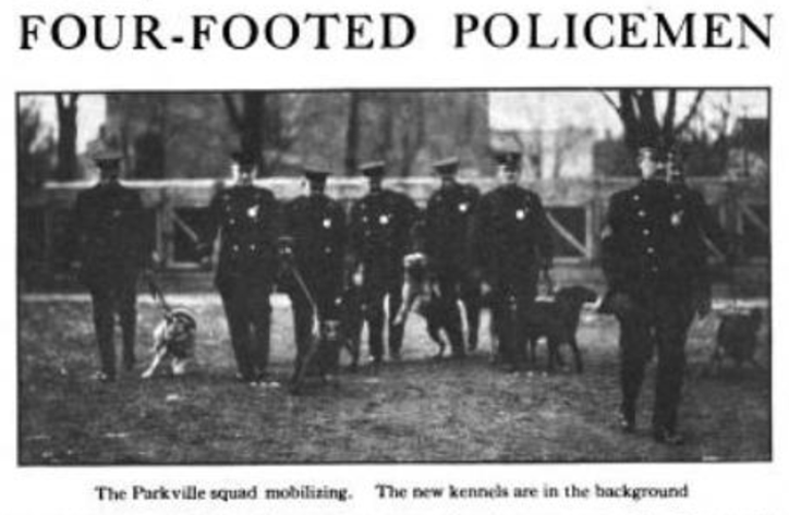 The Parkville police built a one-story frame building with 24 kennels on a 125x75-foot lot near the intersection of present-day Foster Avenue and Ocean Parkway;
16 outdoor kennels with runways were available during good weather.  