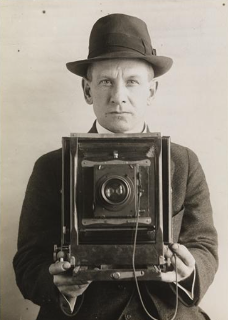 William Davis Hassler taking a "selfie" in 1913. New-York Historical Society