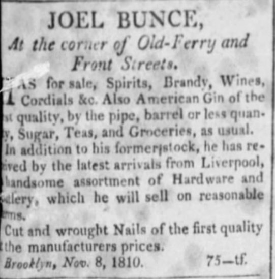Joel Bunce handed out bottles of brandy and sacks of sugar in addition to handling the mail for Brooklyn residents. 