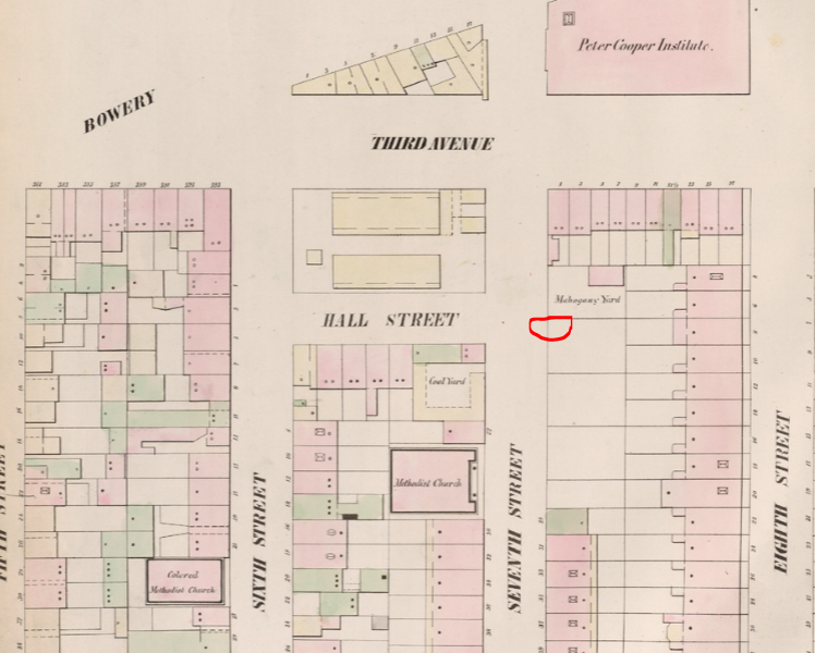 1852 map, East 7th Street, New York