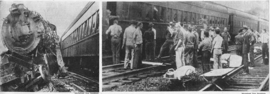 Lackawanna Limited train wreck, August 30, 1943. Pittsburgh Sun-Telegraph