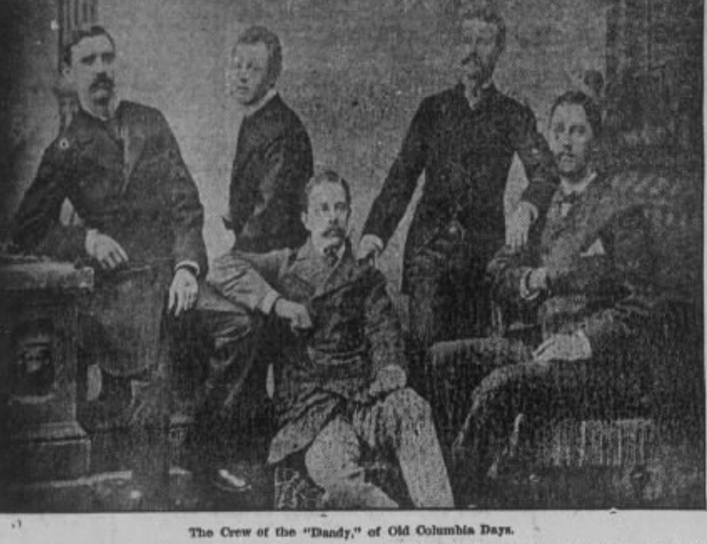 Some of the first members of the Marine and Field Club. These men made up the crew of a four-oared rig called Dandy during the days of the Columbia Boat Club. 