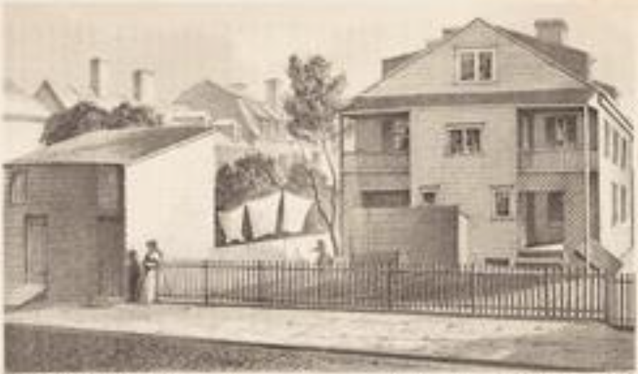 This old cottage double-house on Pitt Street between Broome and Delancey Streets (1861) may very well be the Anderson residence and site of the mecca for homeless cats.
