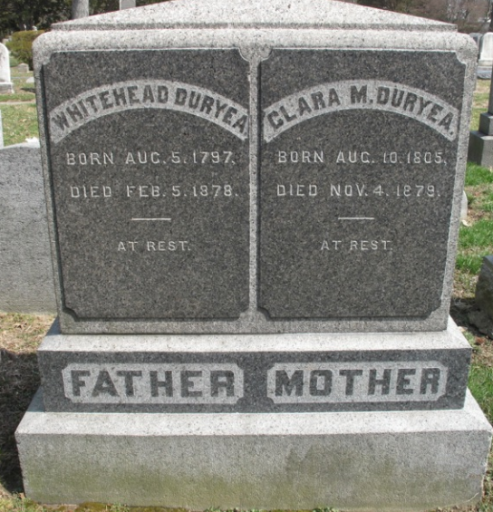 Whitehead and Clara Duryea are buried in the Flushing Cemetery. 