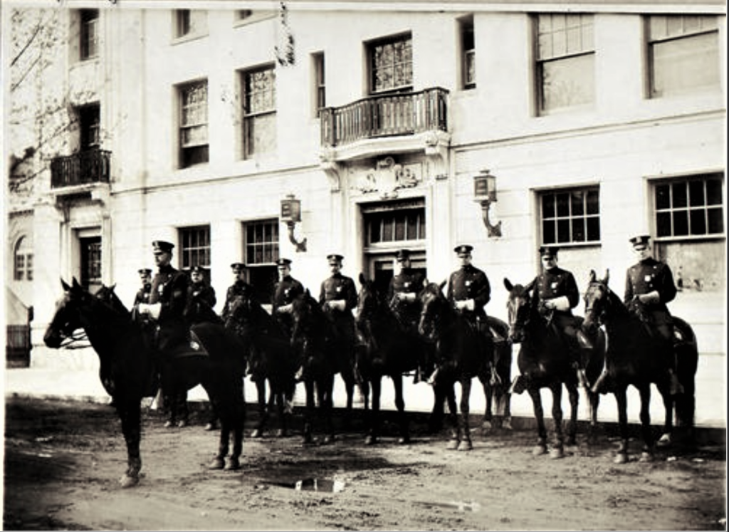 The Richmond Hill Police in front of their station on Church Street (now 118th Street) sometime around 1914. 