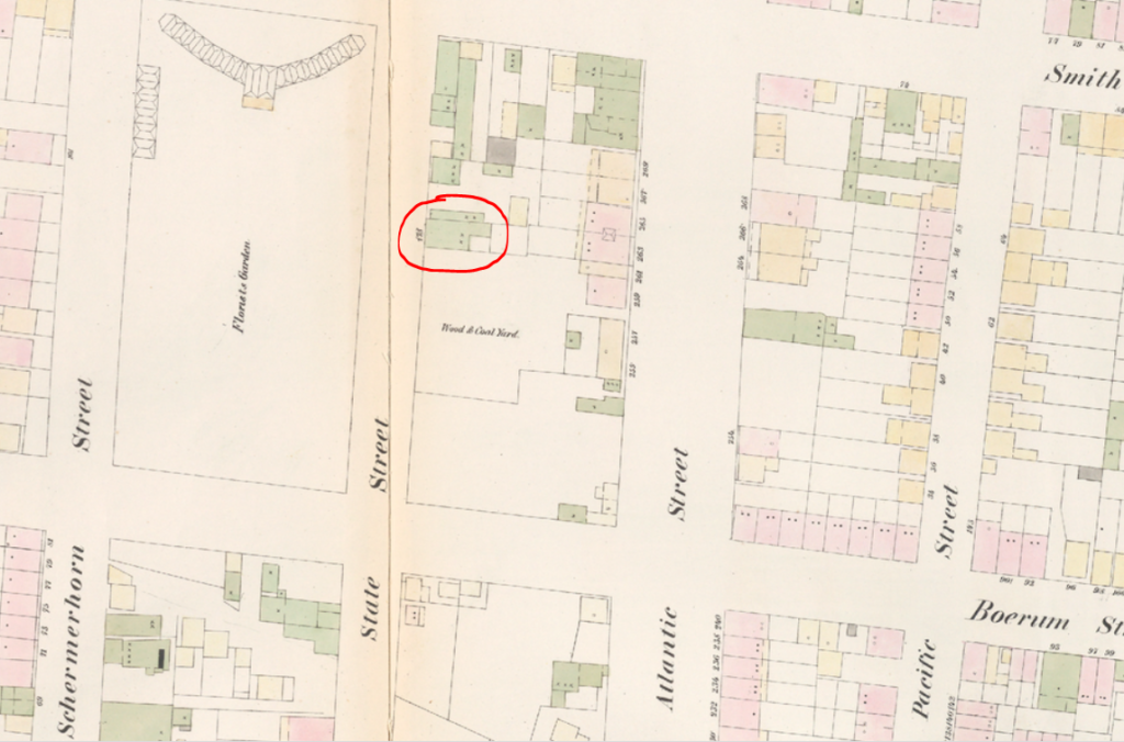 State Street, 1855 Brooklyn map