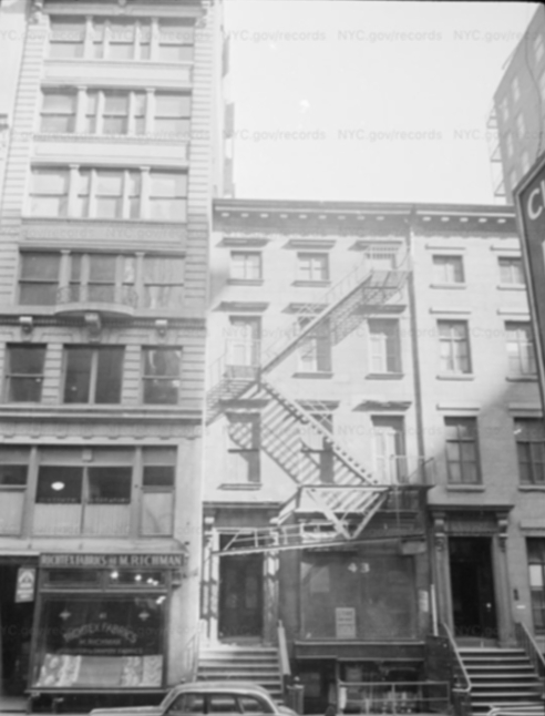 43 East 21st Street, 1940 tax photo